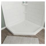 AMERICAN STANDARD Ovation Curve 38 in. L x 38 in. W Corner Shower Pan Base with Center Drain in Arctic White