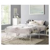 Naomi Home idealbase White Queen Without Headboard Metal 14" Platform Bed Frame Heavy-Duty Noise-Free   Customer Returns see Pictures