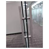 Glass Wall with a sliding, lockable door, overall measurement is 8