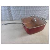 (EW4) Red Copper Pan with Lid - 10"...