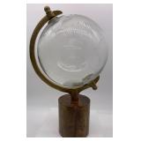 LITTON LANE Gold Wood Decorative Glass Globe