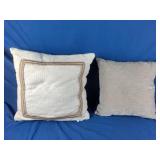 New (2) Throw Pillows One 18"x18" and One 20"x20"