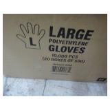 case of 10,000 Polyethyene Gloves; ...