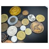Twenty-Six Miscellaneous Tokens, Wheat Pennies, Play Dimes and More