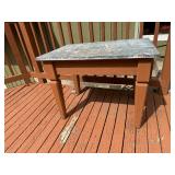 Square Wooden Table with Tin Top