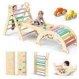 Pikler Triangle Set 7-in-1 Foldable Baby Climbing Toys