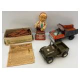 Vintage Toys Including Tonka Army Jeep And More (As Seen)