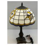 Vintage Stained Glass Vikings Lamp