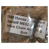 1980 Honda XR200 Parts Drive Chain Adjust Bolt, Cam Chain, Front Drive Sprocket