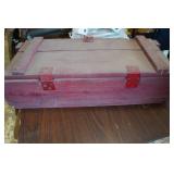 Wooden Red Ammo Box 27"x12"x7"