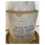Vintage Red Wing Pottery KO-REC Chicken Feeder