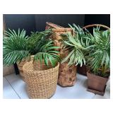 Wicker Baskets and Faux Palm Plants