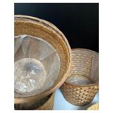 Wicker Baskets and Faux Palm Plants