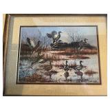 M. Wayne Willis Picture and Etched Mirror with Ducks
