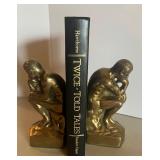 Set of Brass Bookends "Thinking Man"