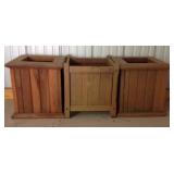 Three Wooden Planter Boxes