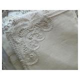 Large Vintage Crocheted Tablecloth and Linen Napkins