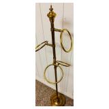 Tall Brass Towel Tree with 4 Rings
