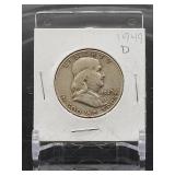 1949-D U.S. Mint Silver Franklin Half Dollar