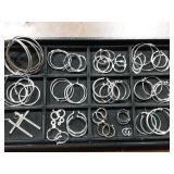 Lot Of Assorted Silver Tone Hoops & Bangles