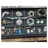 Contents On Tray & Bag Of Assorted Jewelry (Tray Not Included)