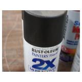 Lot of (2) Rust-Oleum Canyon Black Satin Spray Paint Aerosol Can
