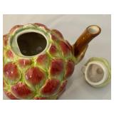 Department 56 Hand Painted Artichoke Ceramic Teapot