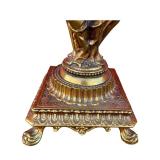 B&P Hand Paint Glass Globe Ornate Brass Lamp Classical Maidens & Cherubic Angels