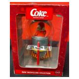 BASEMENT - Lot of 6 Coca-Cola Musical Ornaments and Mini Snowglobe Collection (2005)