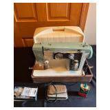 MAIN - Revere Sewing Machine with Accessories and Carrying Case untested