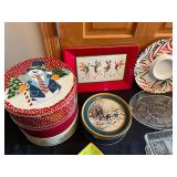 MAIN - Assorted Holiday Themed Serving Ware and Decorative Items