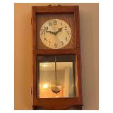 MAIN - Vintage Wooden Wall Pendulum Clock - untested
