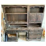 GARAGE - Vintage Wooden Hutch & Desk Combo