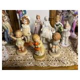 BASEMENT - Lot of Assorted Porcelain Figurines and Decorative Basket
