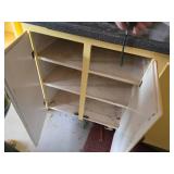 Counter Height Work Bench with Counter Top 98" Long & Wooden Storage Cabinet 43x73x21