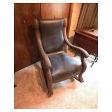 Large Old Rocking Chair with Claw Feet