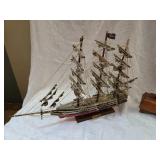 1869 Cutty Sark Ship, Small Wood Box with Duck on Top
