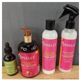 New Mielle Organics Rosemary Mint Scalp & Hair Strengthening Oil; Curl Smoothie with Pomegranate and Honey; Avocado Hair Milk; White Peony Leave-In Conditioner; Package Retail $47.08 *I