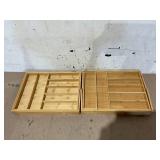 LOT OF 2 Expendable Bamboo Kitchen Drawer Organizer