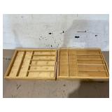 LOT OF 2 Expendable Bamboo Kitchen Drawer Organizer