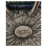 Chicos Blue, Purple, & Green Base Metal Bead Pendant Necklace.