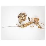 Regel Flower Gold Filled Brooch.