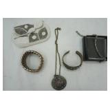 Vintage bracelets, necklace and beaded vintage purse
