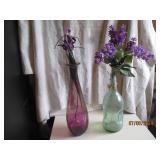 Set of Glass bottle style vases wit...