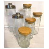 Glass Storage Jars with Wood and Metal Lids