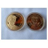 COMMEMORATIVE DONALD TRUMP AND MELANIA COINS