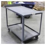 Metal Carts 42" L X 24" W X 35" H , 2 Shelves, Steel Construction Heavy Duty Casters