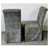 Pair of Gray Patterned Dining Chairs