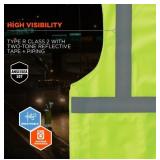 NEW GloWear 8215BA Breakaway Mesh Hi-Vis Safety Vest - Type R, Class 2, Economy - Lime 2XL/3XL