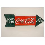 Vintage Signage Tin Arrow Coca-Cola Sign...